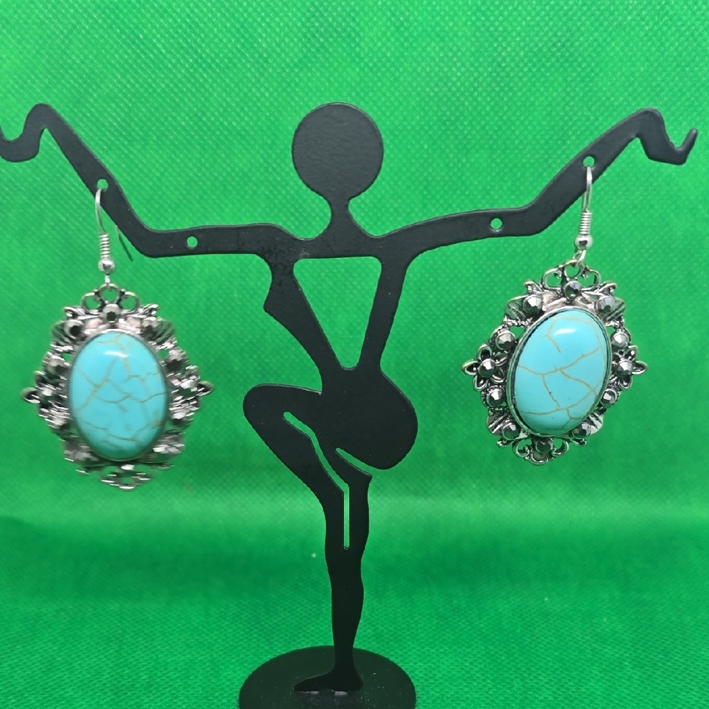 Turquoise and Silver Earrings